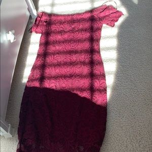 Burgundy Lace Dress